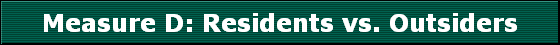 Measure D: Residents vs. Outsiders