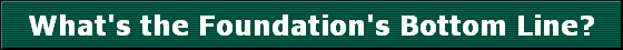 What's the Foundation's Bottom Line?