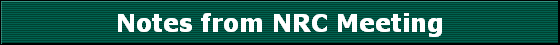 Notes from NRC Meeting